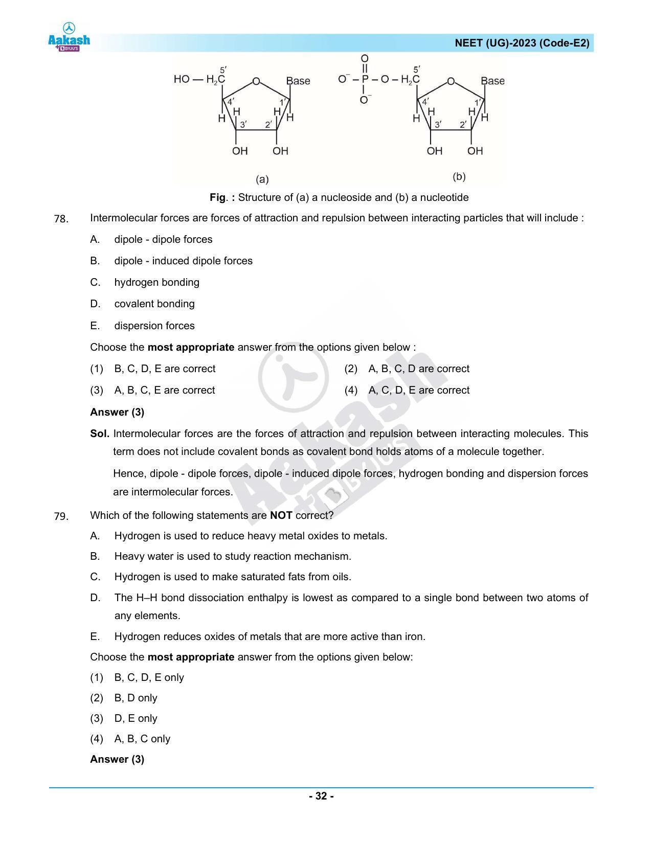 NEET 2023 Question Paper E2 - Page 32