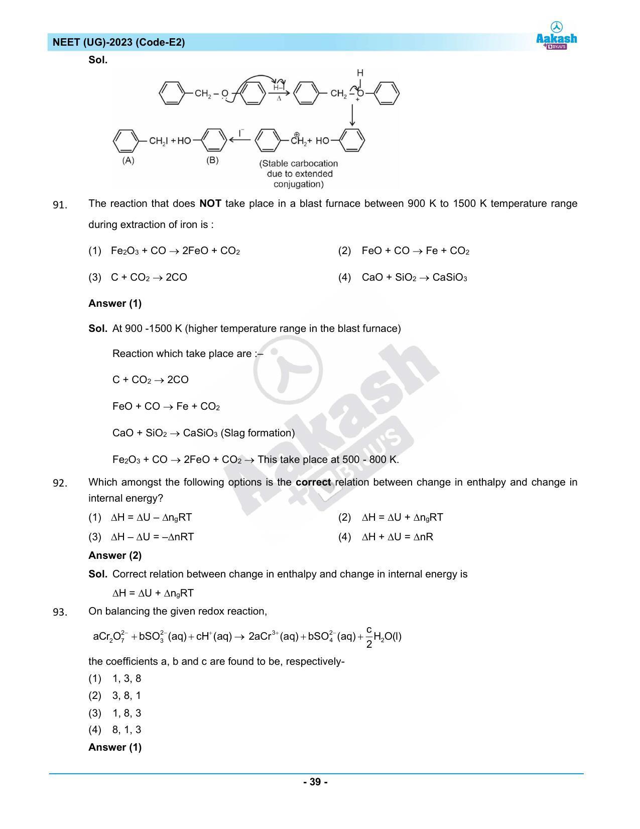 NEET 2023 Question Paper E2 - Page 39