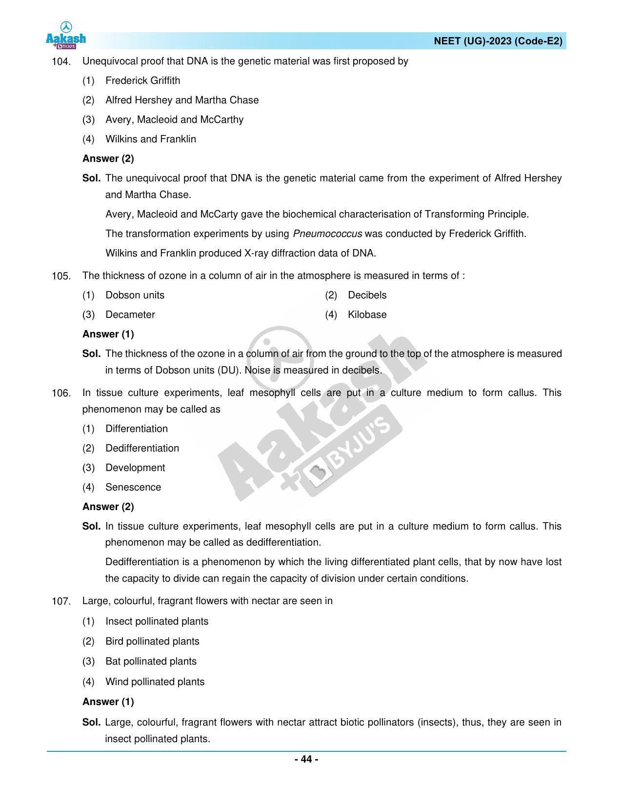 NEET 2023 Question Paper E2 - Page 44