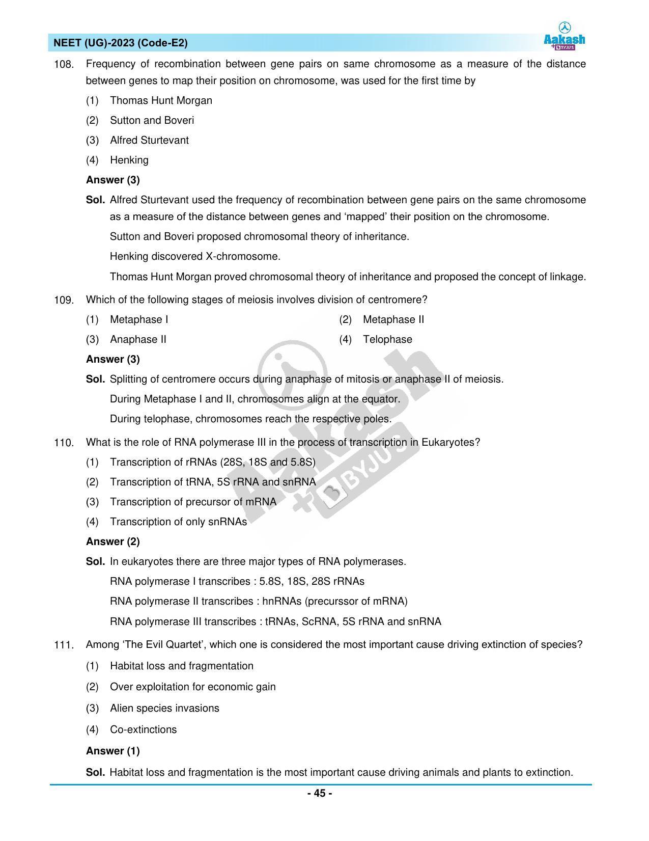 NEET 2023 Question Paper E2 - Page 45