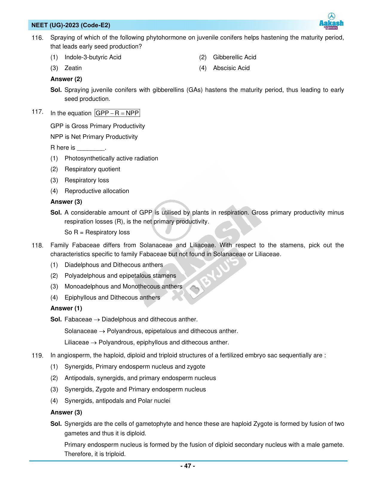 NEET 2023 Question Paper E2 - Page 47