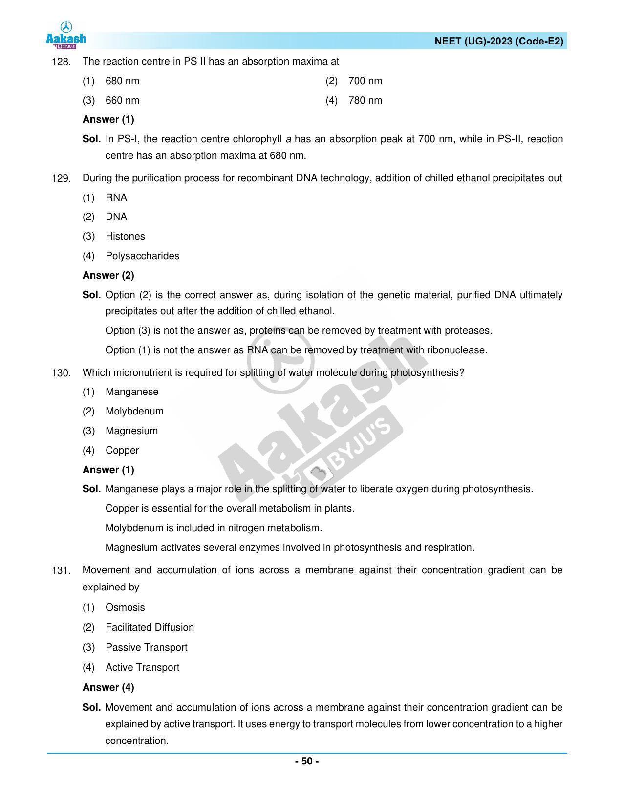 NEET 2023 Question Paper E2 - Page 50