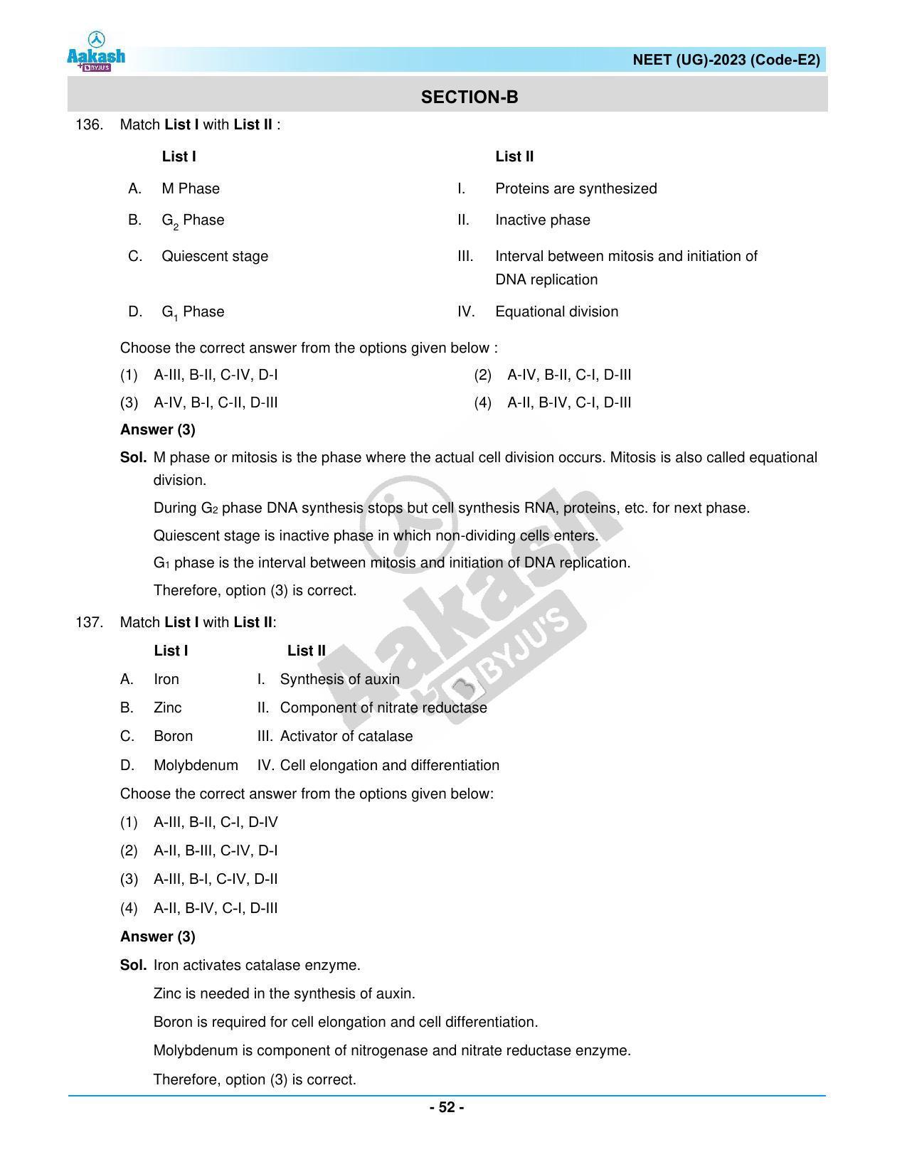 NEET 2023 Question Paper E2 - Page 52