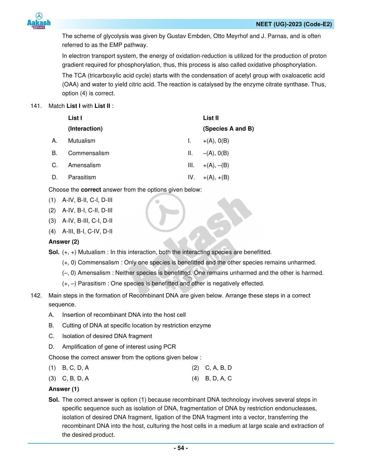 NEET 2023 Question Paper E2 - Page 54