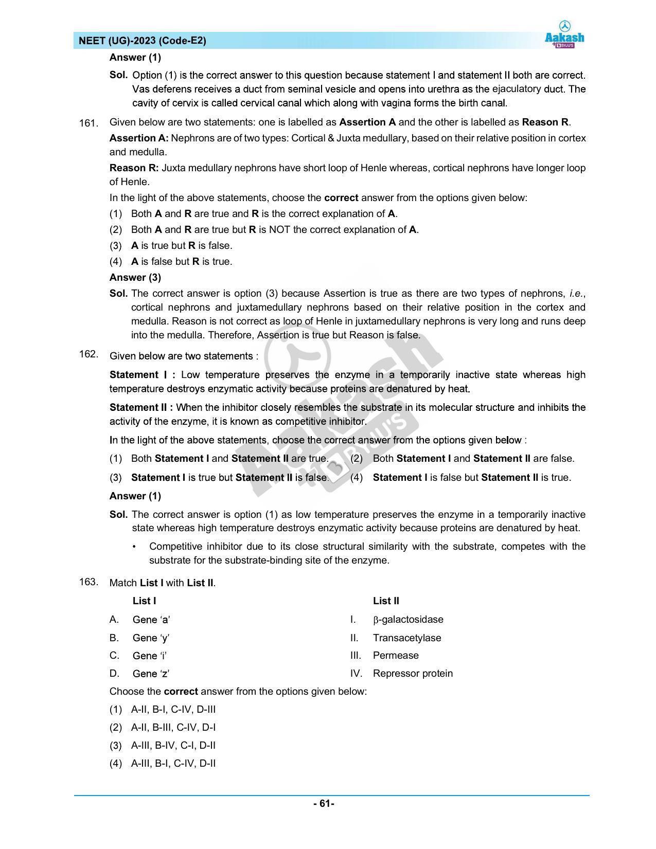 NEET 2023 Question Paper E2 - Page 61