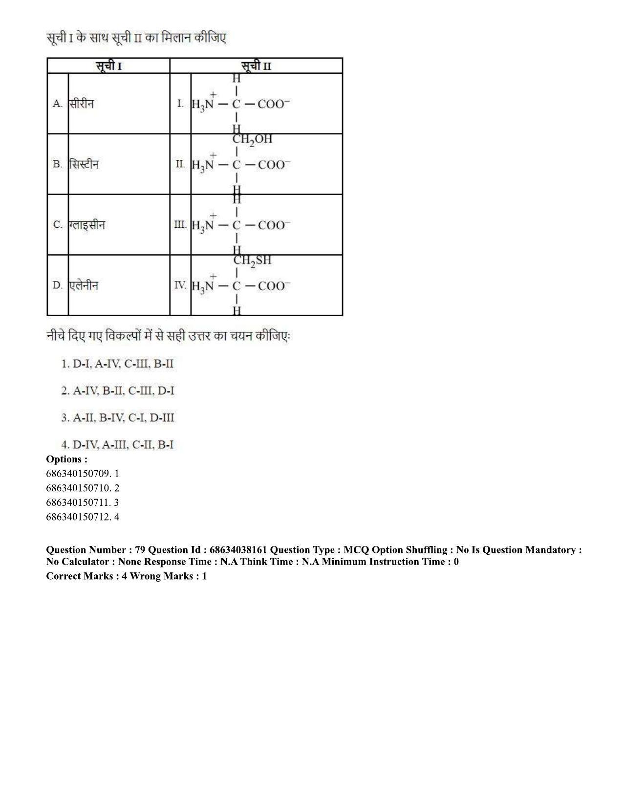 CUET PG 2023: SCQP06 – Bioinformatics (Hin) - Shift 2 (25-06-2023) Question Paper - Page 80