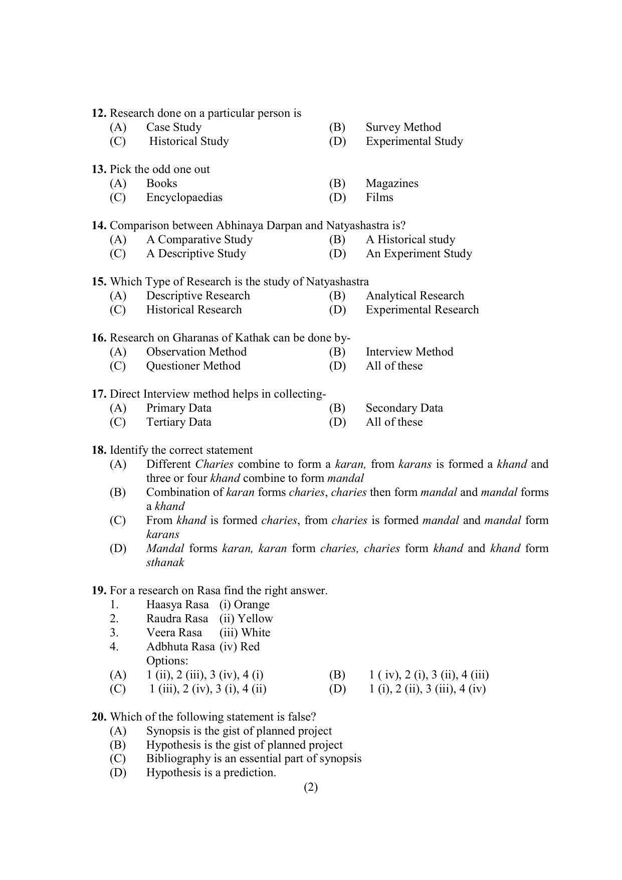 PU MPET Indian Theatre 2020 Question Papers - Page 7