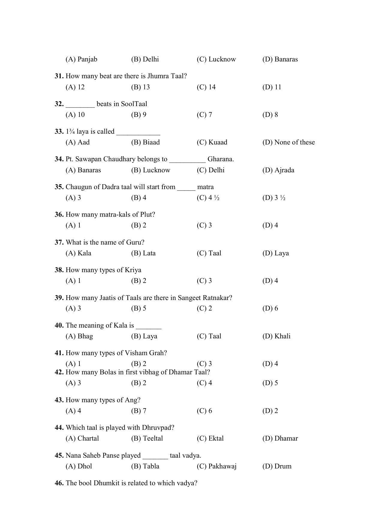 PU MPET Indian Theatre 2020 Question Papers - Page 25