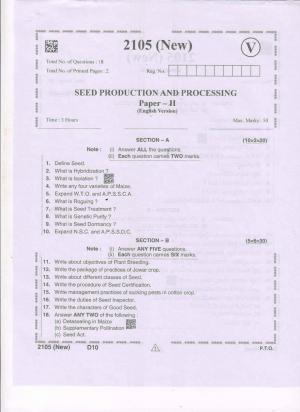 AP Intermediate 2nd Year Vocational Question Paper September-2021 - Seed_Production&Processing(NEW)-II