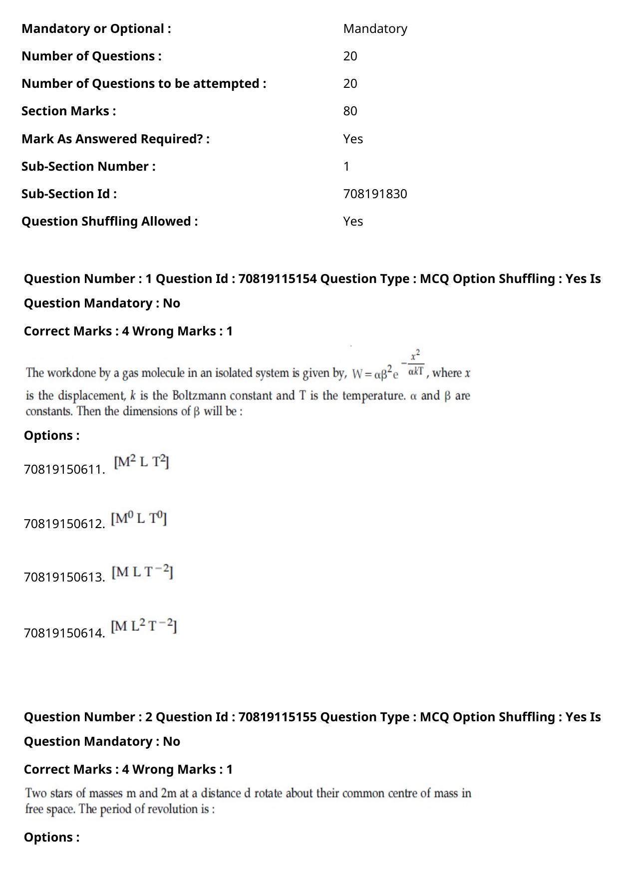 JEE Mains 2021: BTech English (Shift 1) 24-02-2021 Question Paper - Page 2