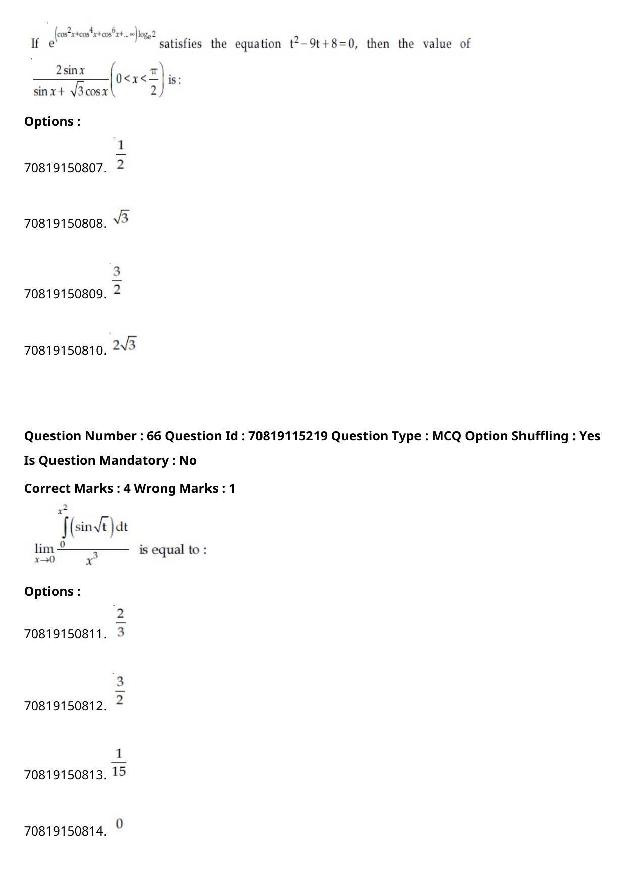 JEE Mains 2021: BTech English (Shift 1) 24-02-2021 Question Paper - Page 40