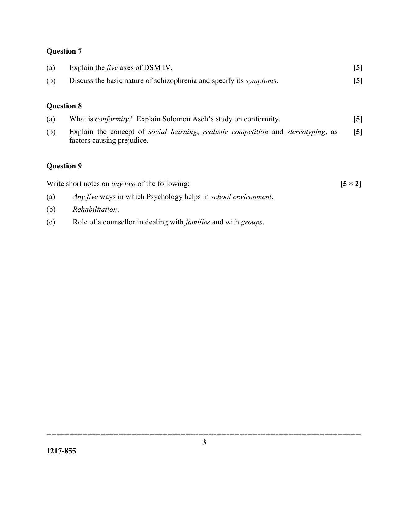ISC Class 12 2017 PSYCHOLOGY Question Paper - Page 3