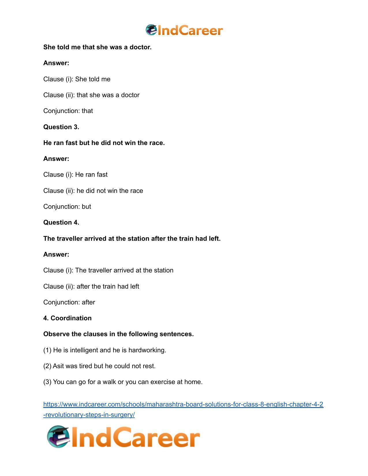 Maharashtra Board Solutions for Class 8- English: Chapter 4.2- Revolutionary Steps in Surgery - Page 7