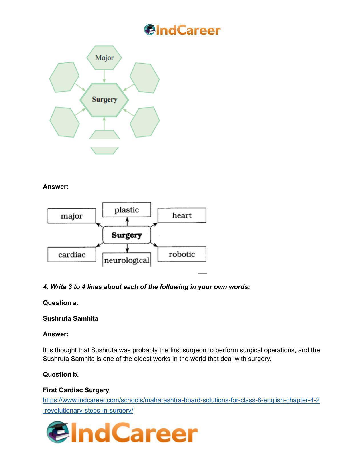 Maharashtra Board Solutions for Class 8- English: Chapter 4.2- Revolutionary Steps in Surgery - Page 11