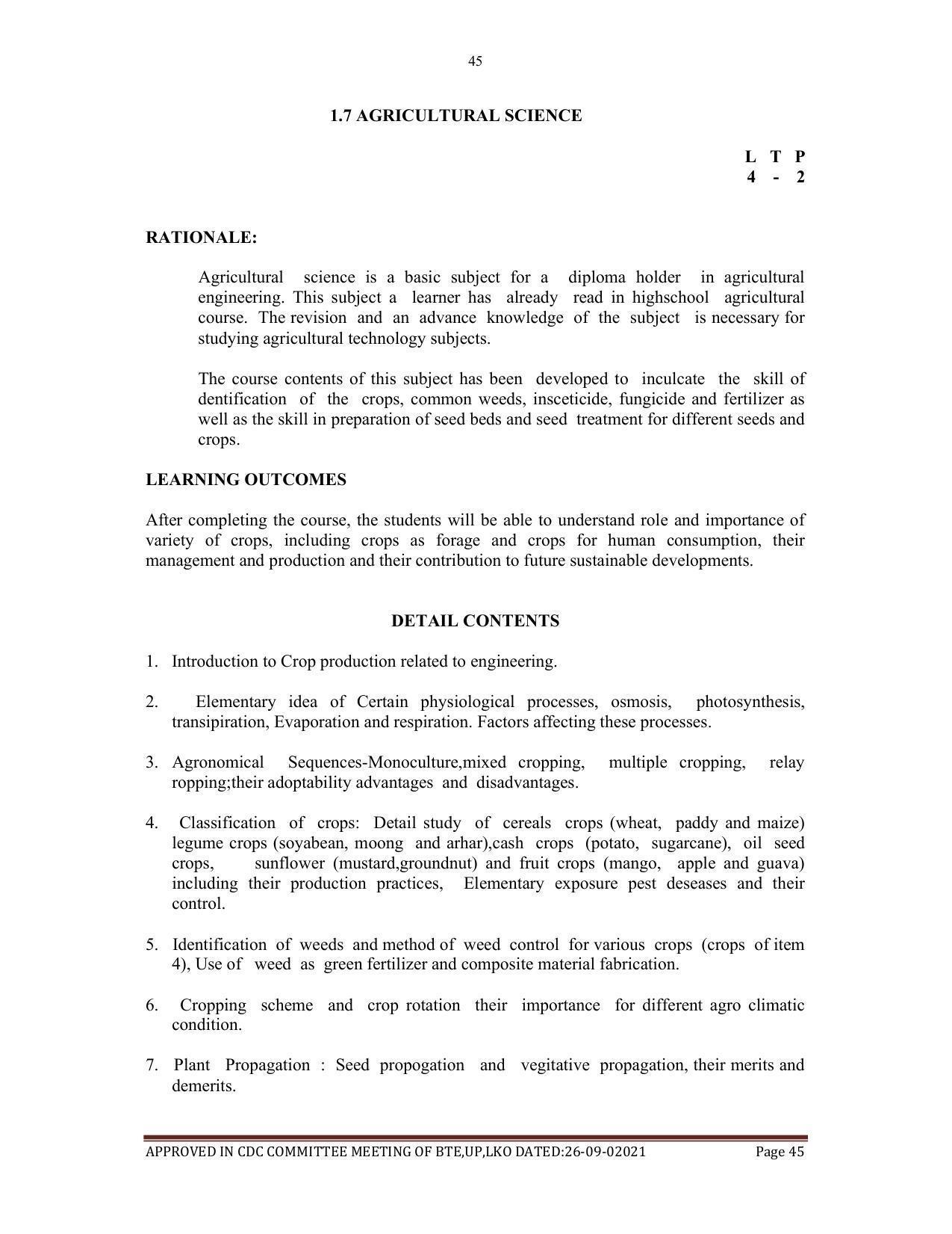 SYLLABUS FOR SEMESTER SYSTEM EFFECTIVE FROM (2021-2022) - AGRICULTURAL_ENGINEERING - Page 45