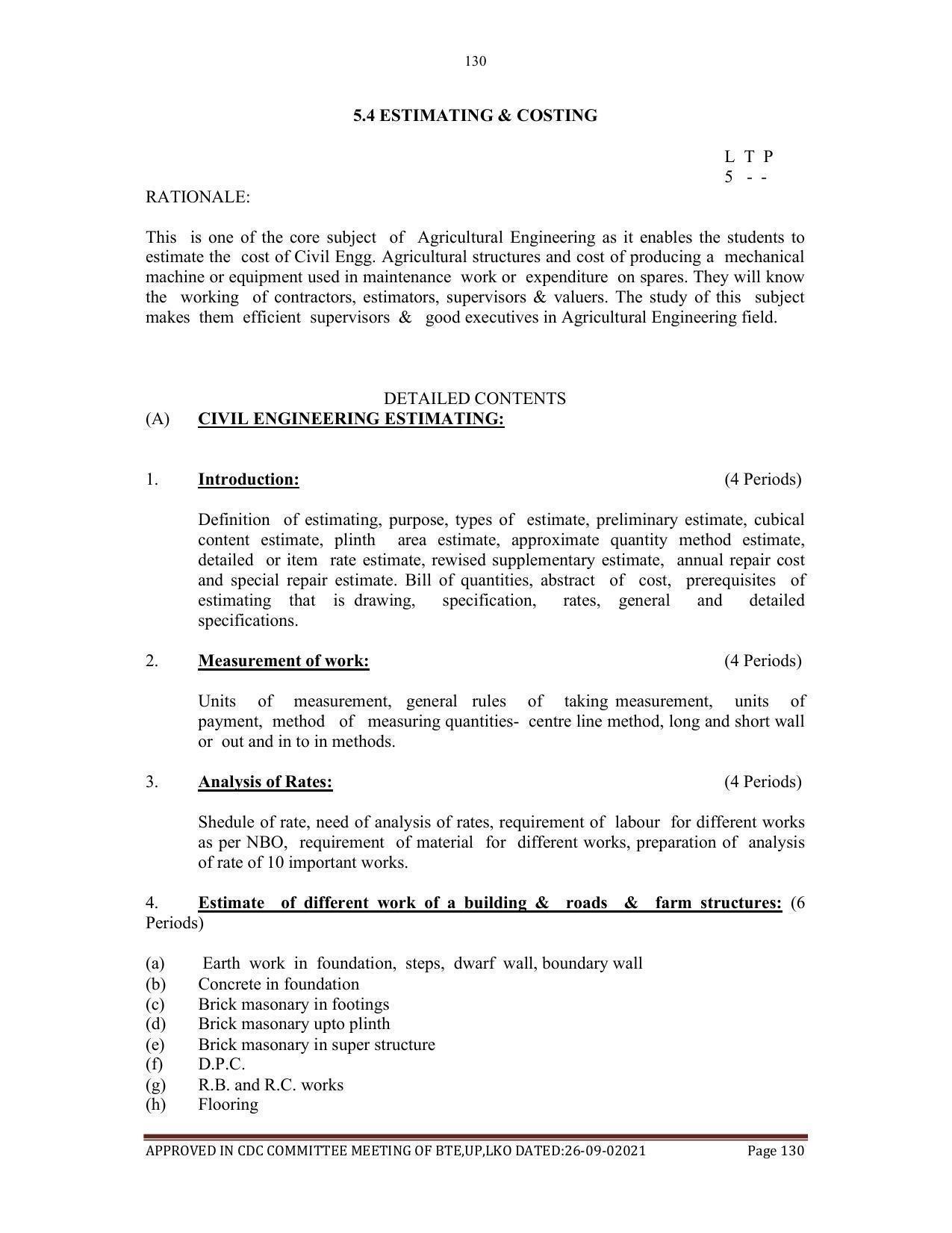 SYLLABUS FOR SEMESTER SYSTEM EFFECTIVE FROM (2021-2022) - AGRICULTURAL_ENGINEERING - Page 130