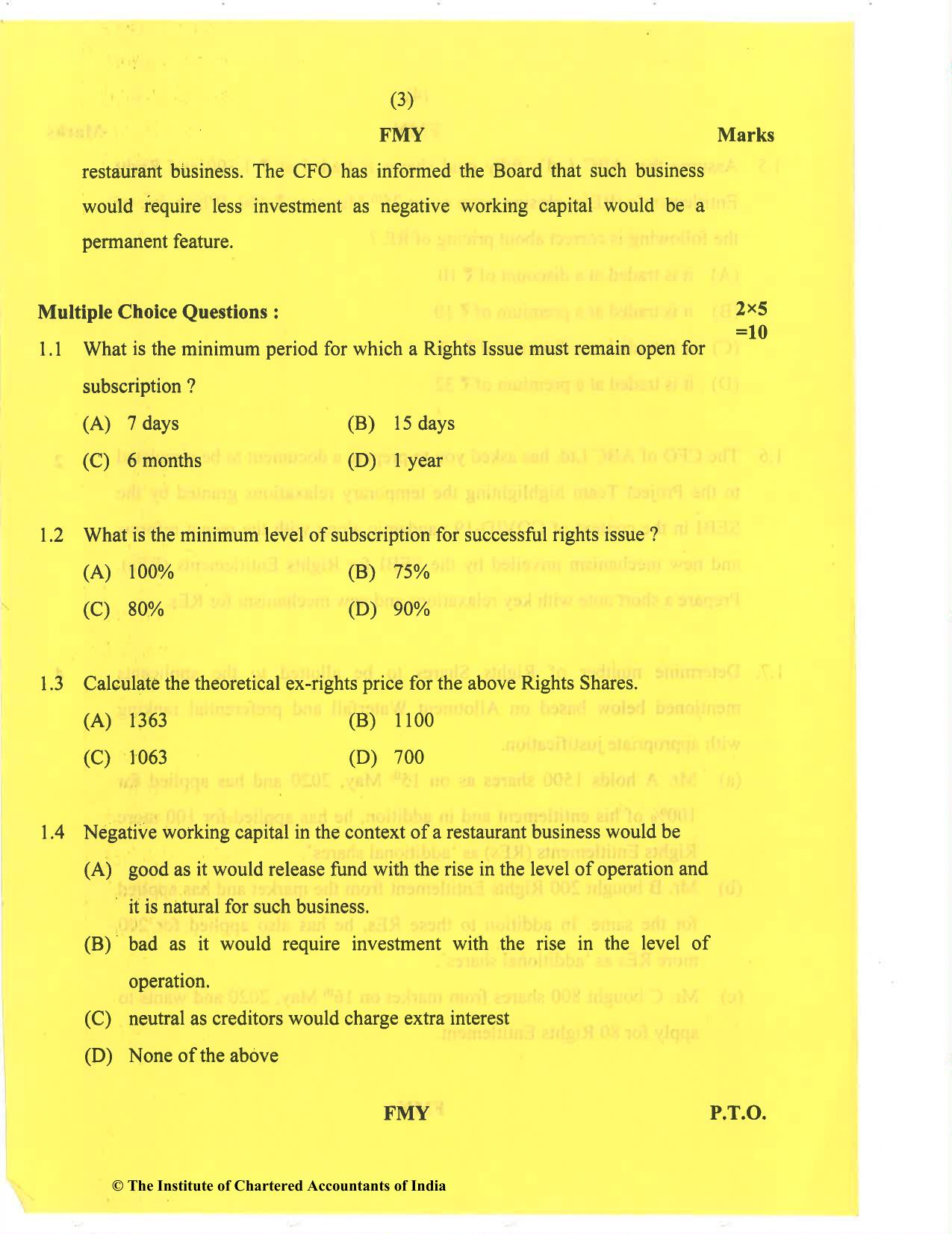 CA Final Nov 2020 Question Paper - Paper 6B – Financial Services and Capital Markets - Page 3