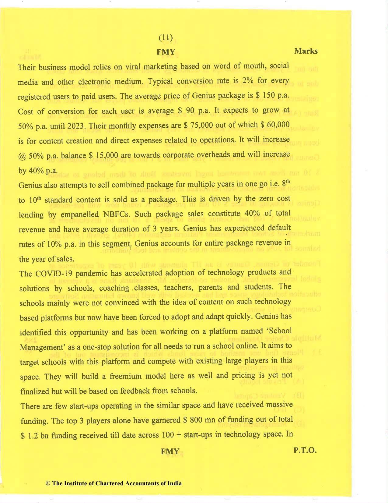 CA Final Nov 2020 Question Paper - Paper 6B – Financial Services and Capital Markets - Page 11