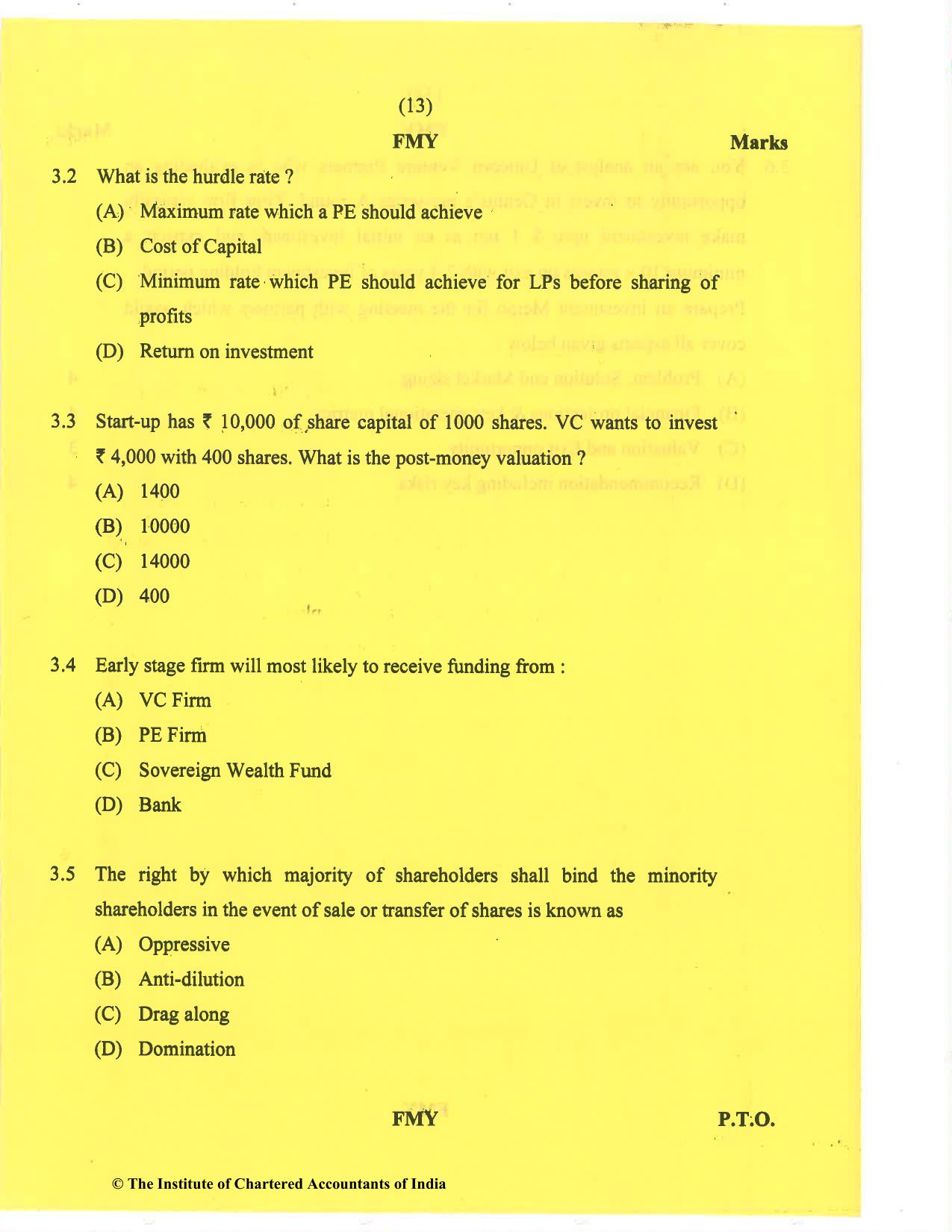 CA Final Nov 2020 Question Paper - Paper 6B – Financial Services and Capital Markets - Page 13