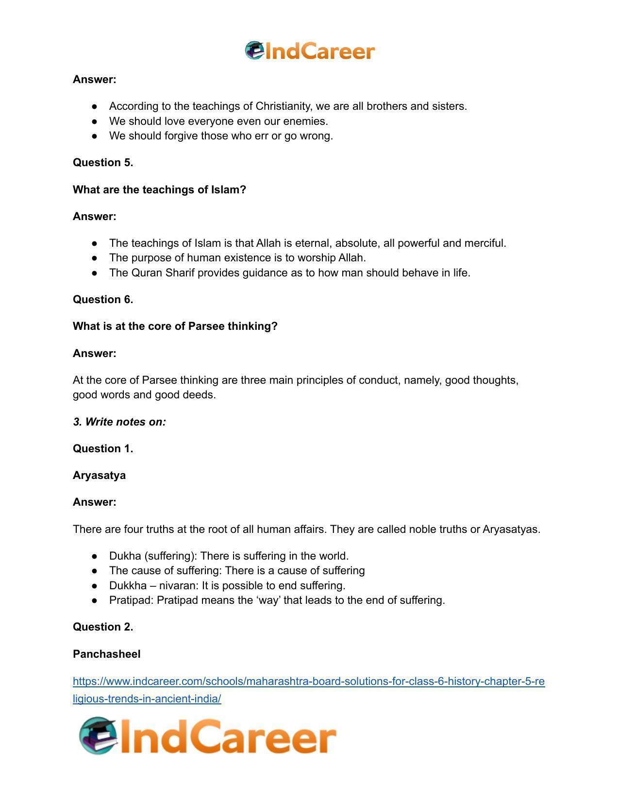Maharashtra Board Solutions for Class 6- History: Chapter 5- Religious Trends in Ancient India - Page 4
