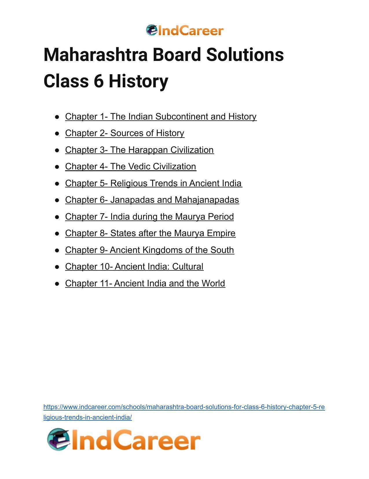 Maharashtra Board Solutions for Class 6- History: Chapter 5- Religious Trends in Ancient India - Page 26