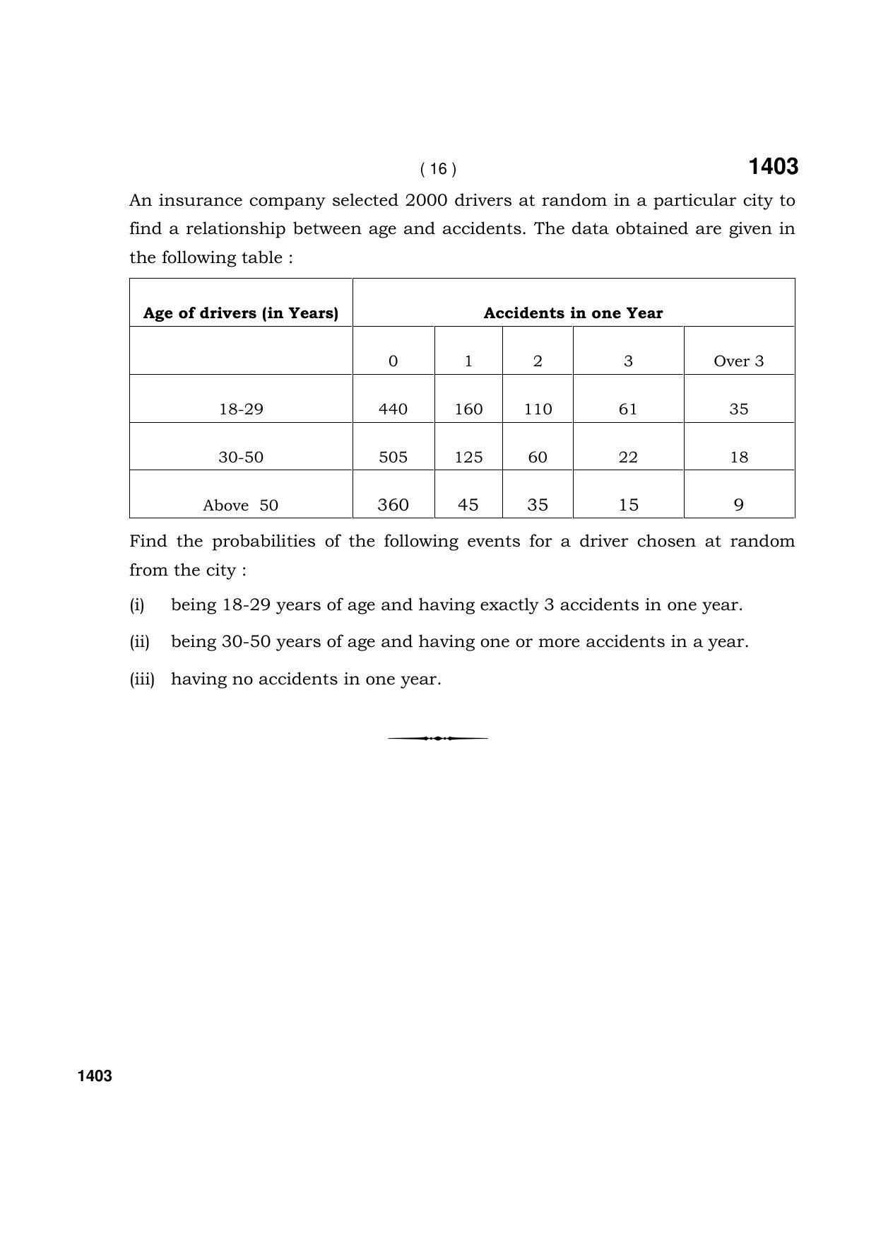 Haryana Board HBSE Class 9 Mathematics 2021 Question Paper - Page 16