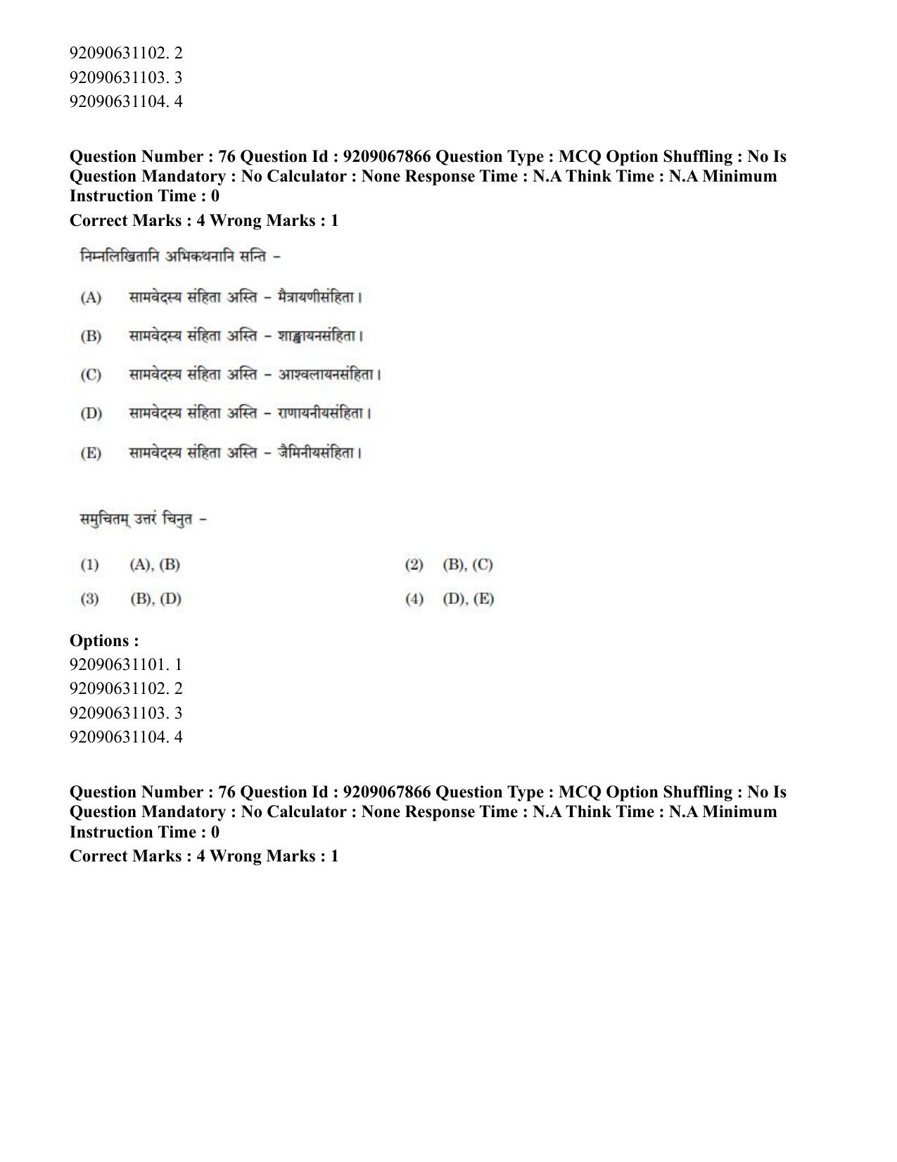 CUET PG 2023: ACQP20 – Samveda (Hindi)-Shift 2 (08-06-2023) Question Paper - Page 102