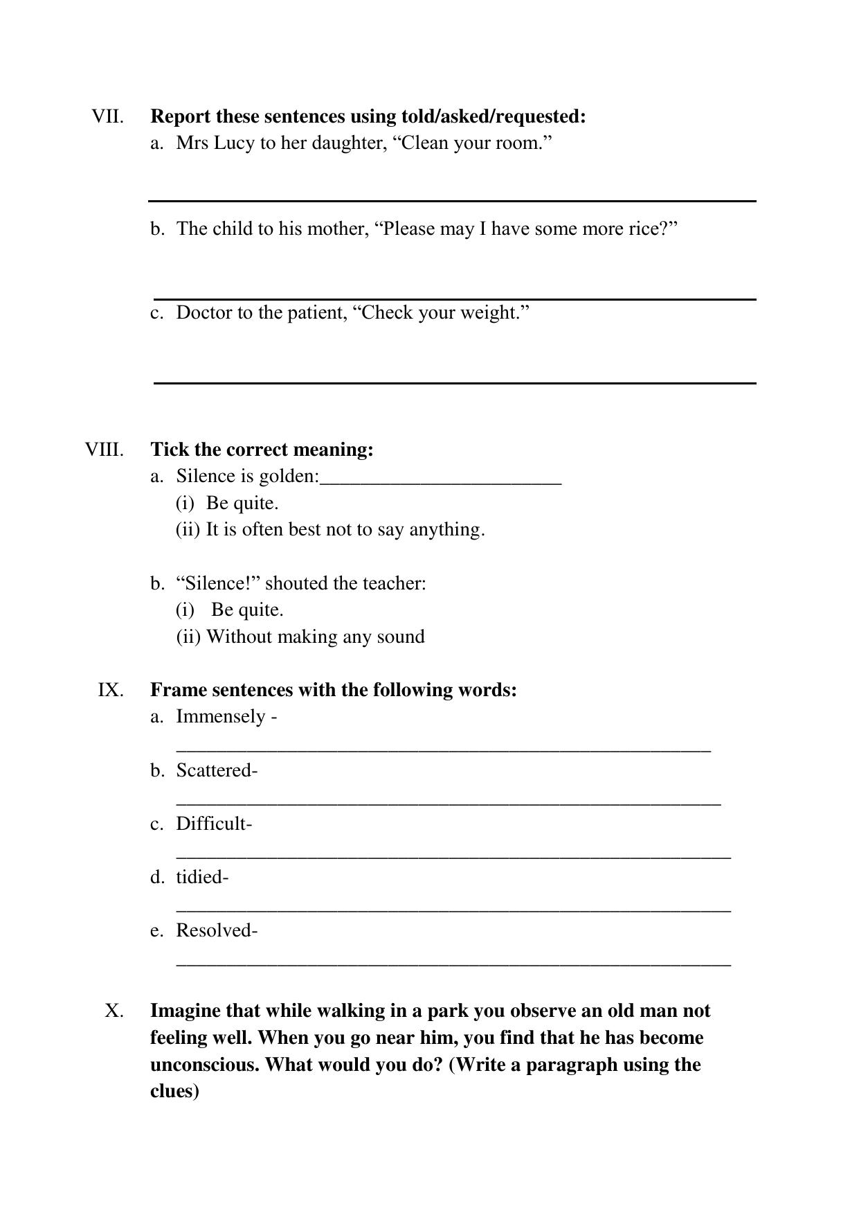 Worksheet for Class 5 English Assignment 15 - Page 3