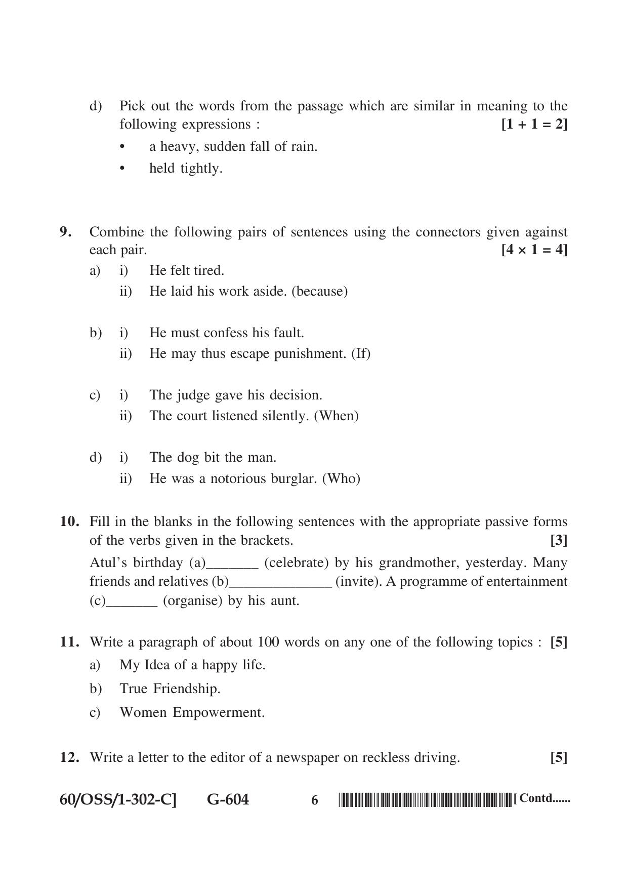 NIOS Jan-Feb 2021 Class 12 English (SET C) Question Paper - Page 6