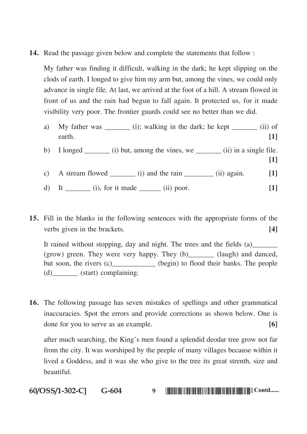 NIOS Jan-Feb 2021 Class 12 English (SET C) Question Paper - Page 9