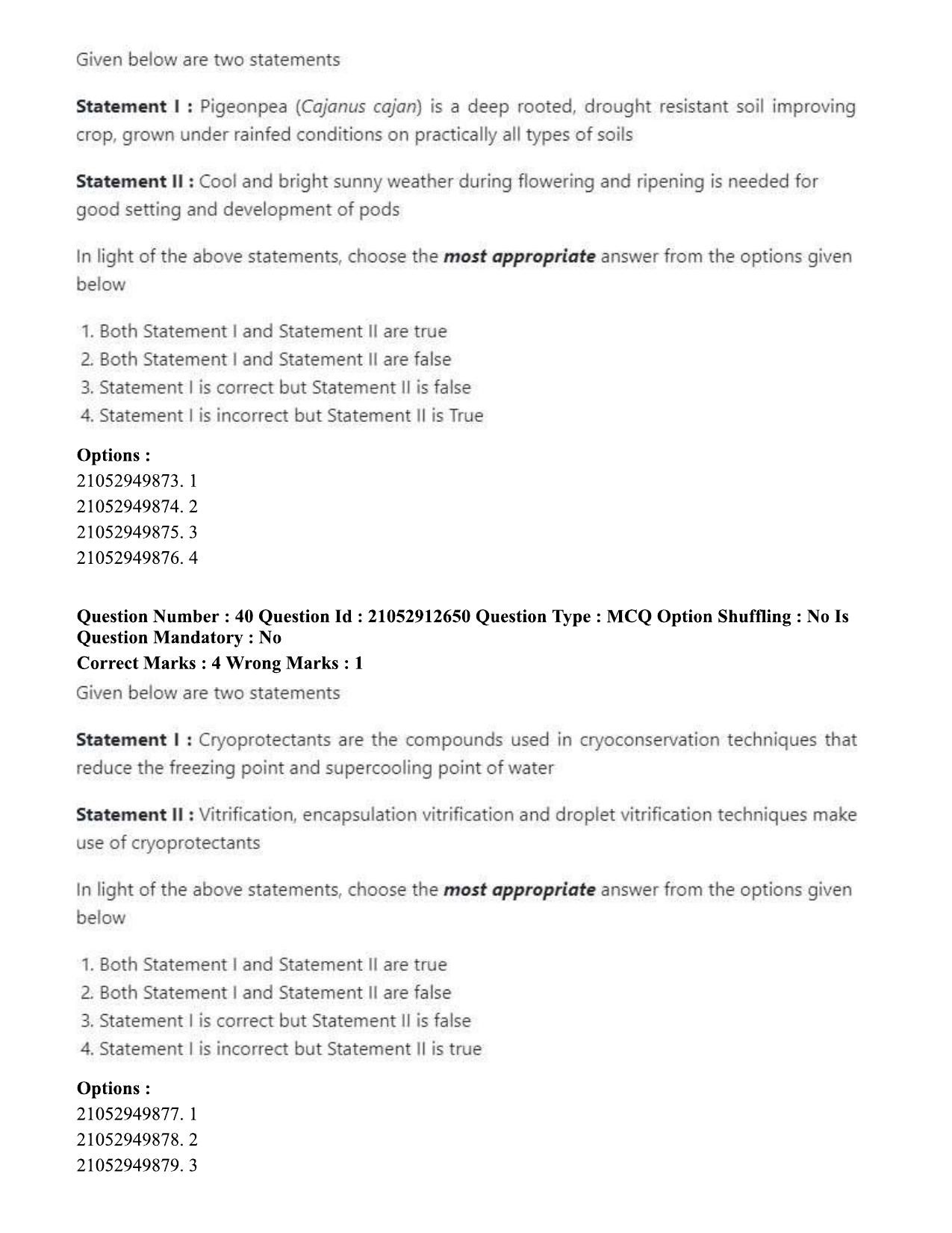 ICAR AIEEA PG 2020 PLANT SCIENCES Question Paper - Page 21