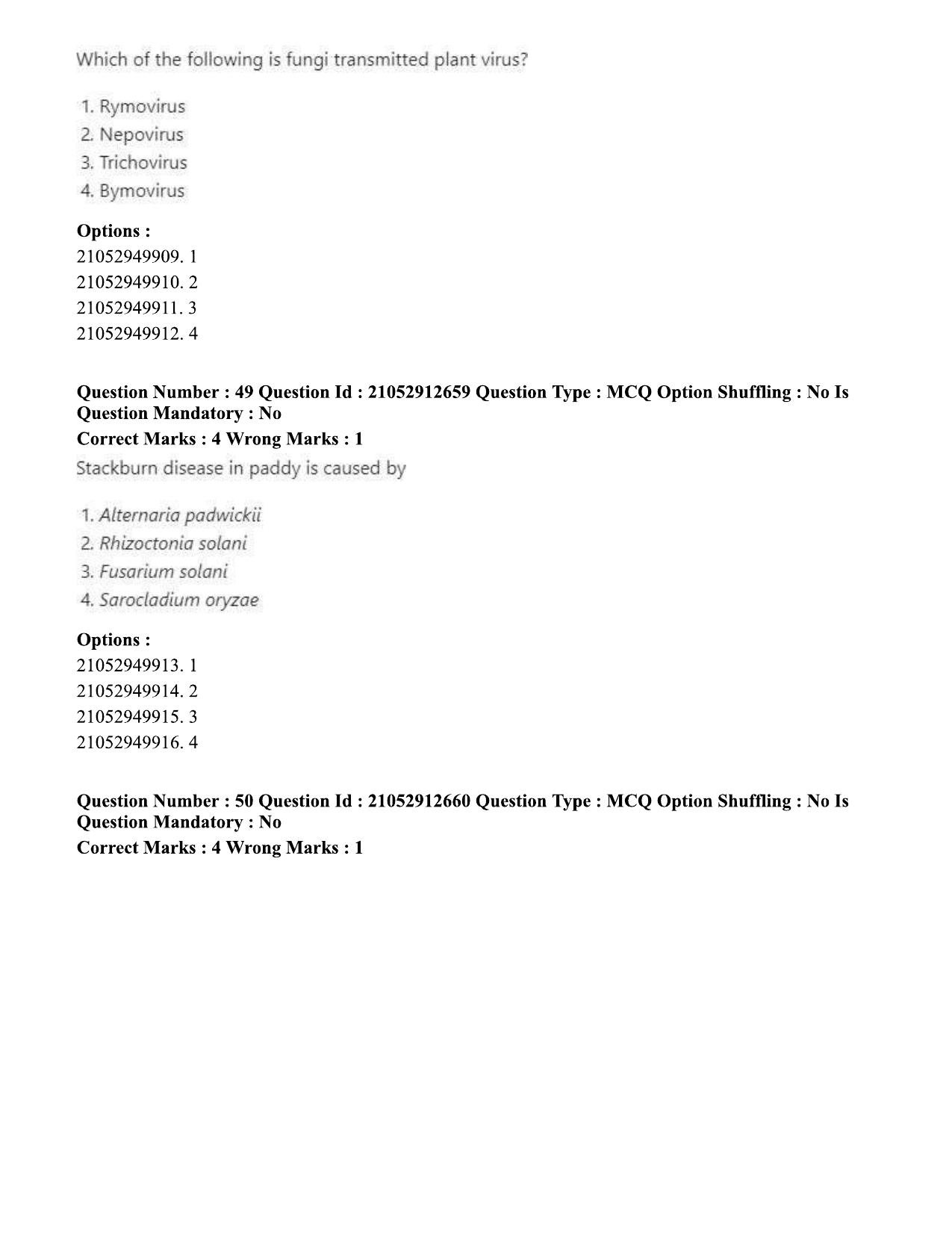 ICAR AIEEA PG 2020 PLANT SCIENCES Question Paper - Page 25
