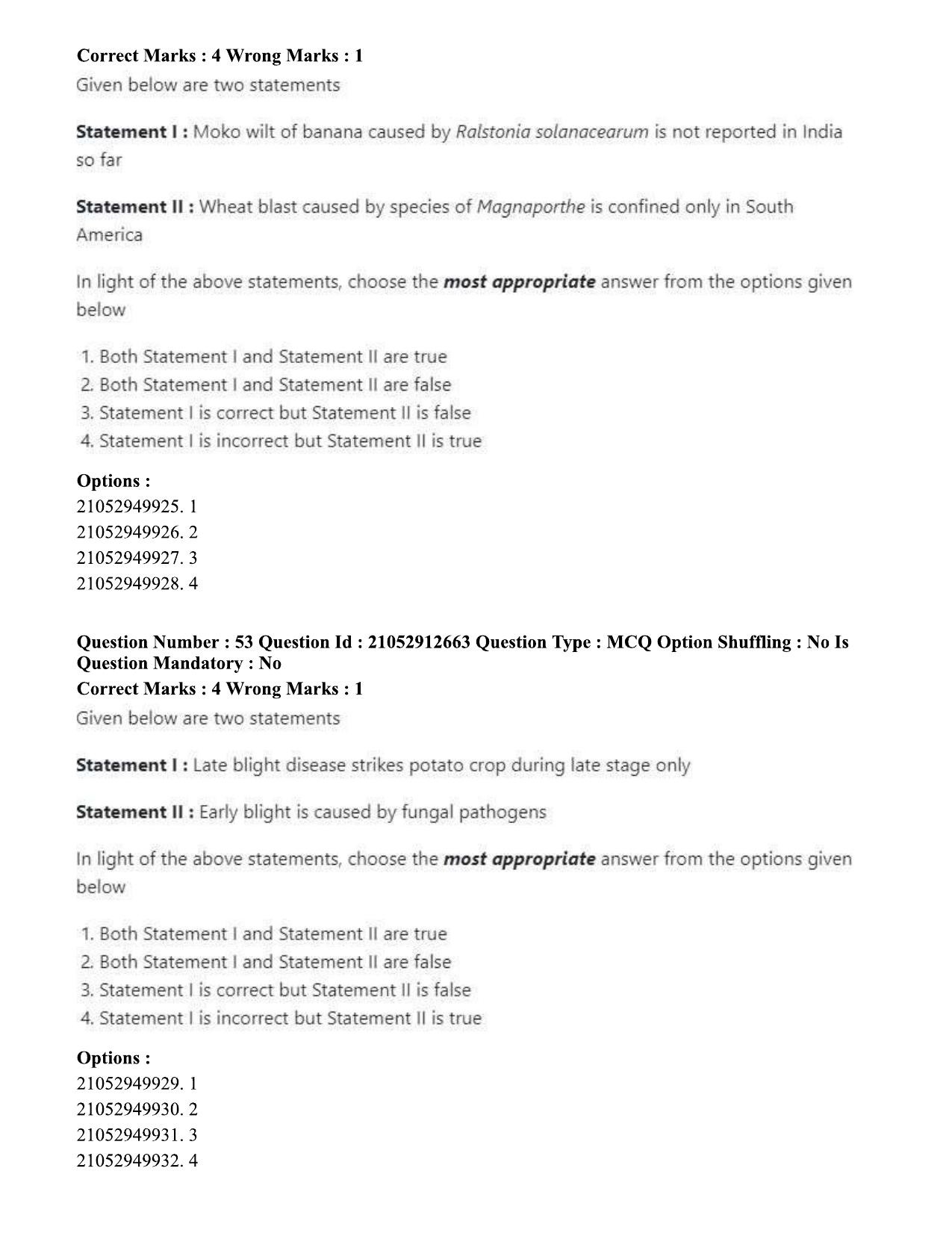ICAR AIEEA PG 2020 PLANT SCIENCES Question Paper - Page 27