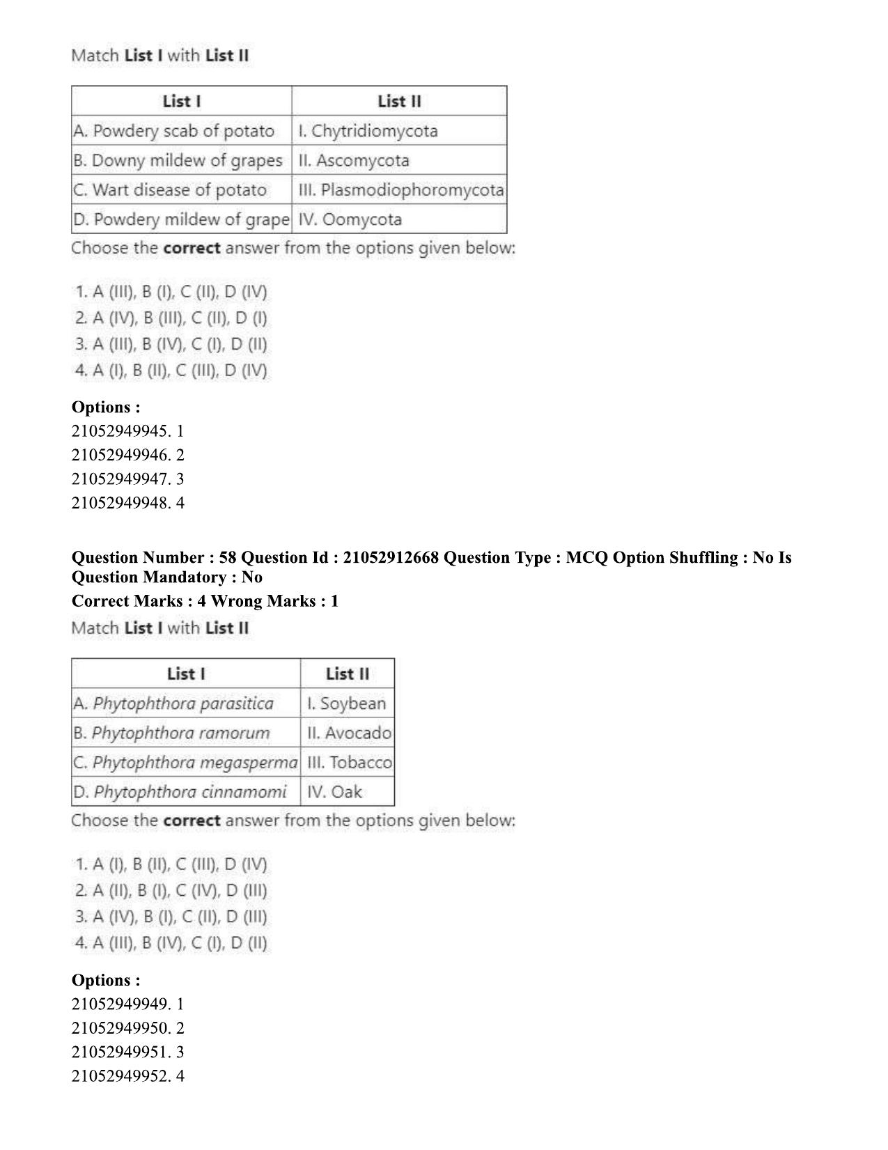 ICAR AIEEA PG 2020 PLANT SCIENCES Question Paper - Page 30