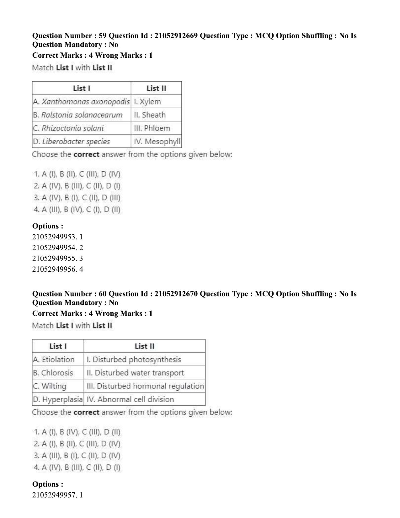 ICAR AIEEA PG 2020 PLANT SCIENCES Question Paper - Page 31