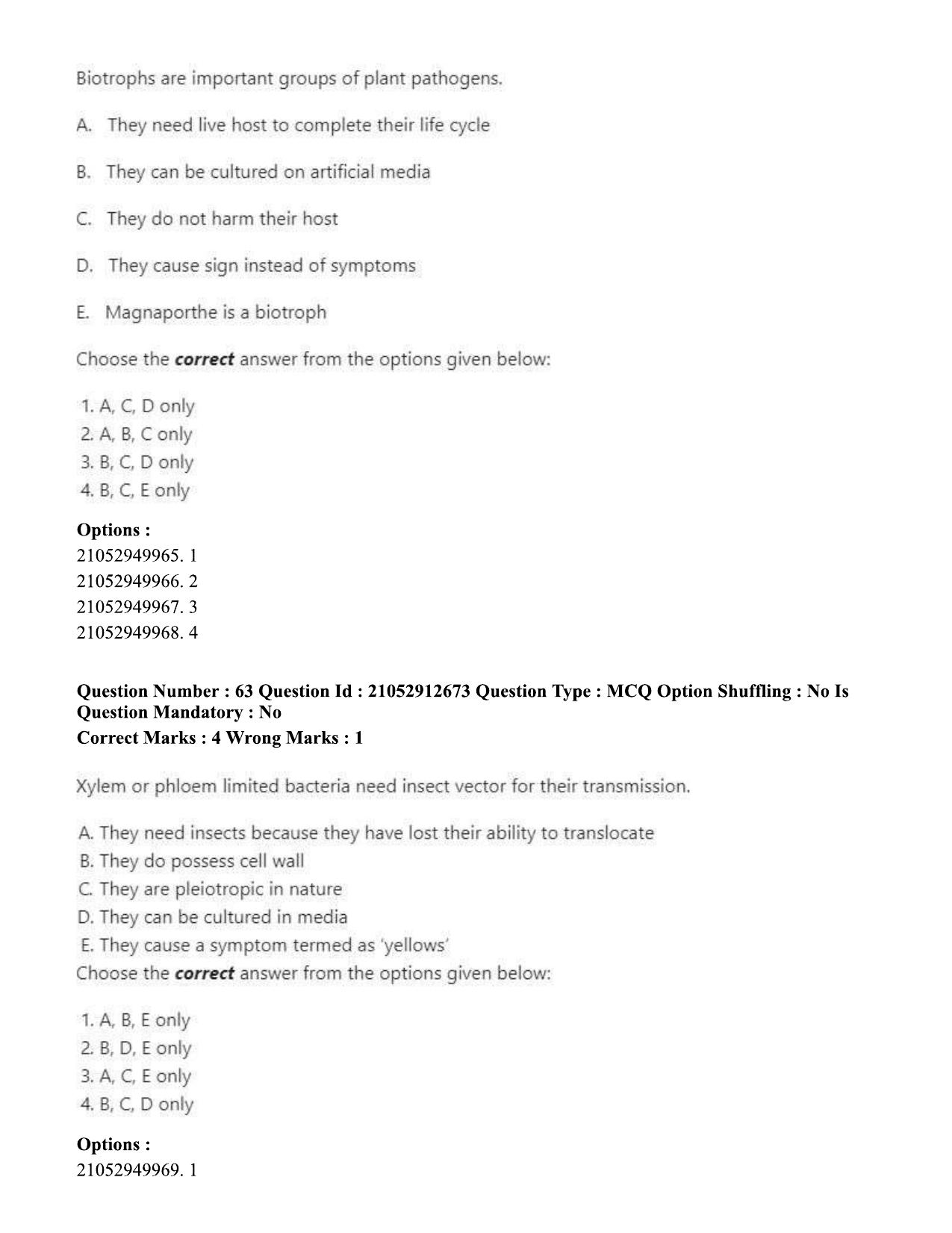 ICAR AIEEA PG 2020 PLANT SCIENCES Question Paper - Page 33