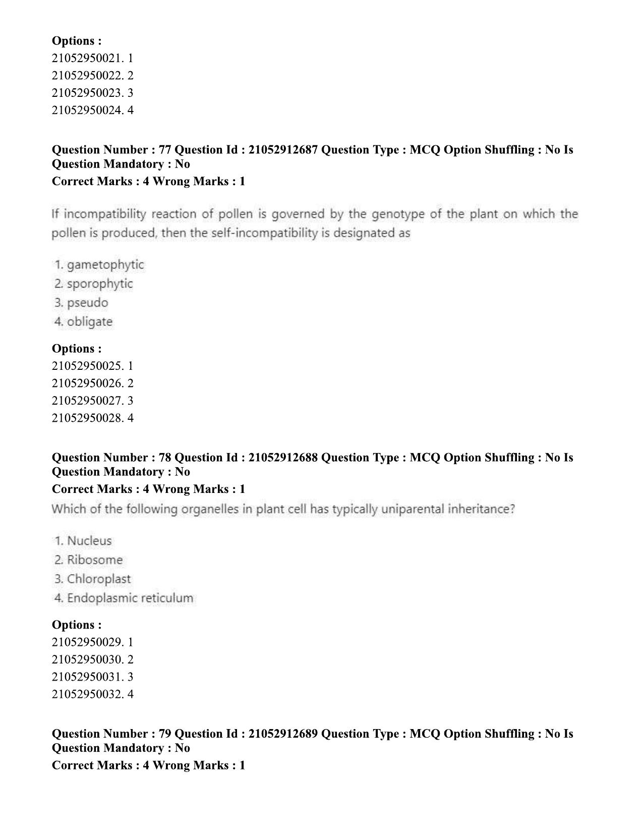 ICAR AIEEA PG 2020 PLANT SCIENCES Question Paper - Page 39