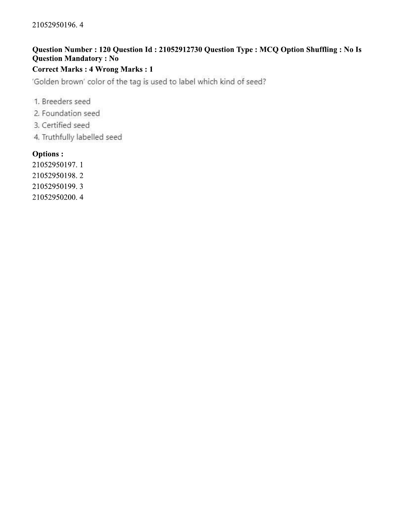 ICAR AIEEA PG 2020 PLANT SCIENCES Question Paper - Page 62