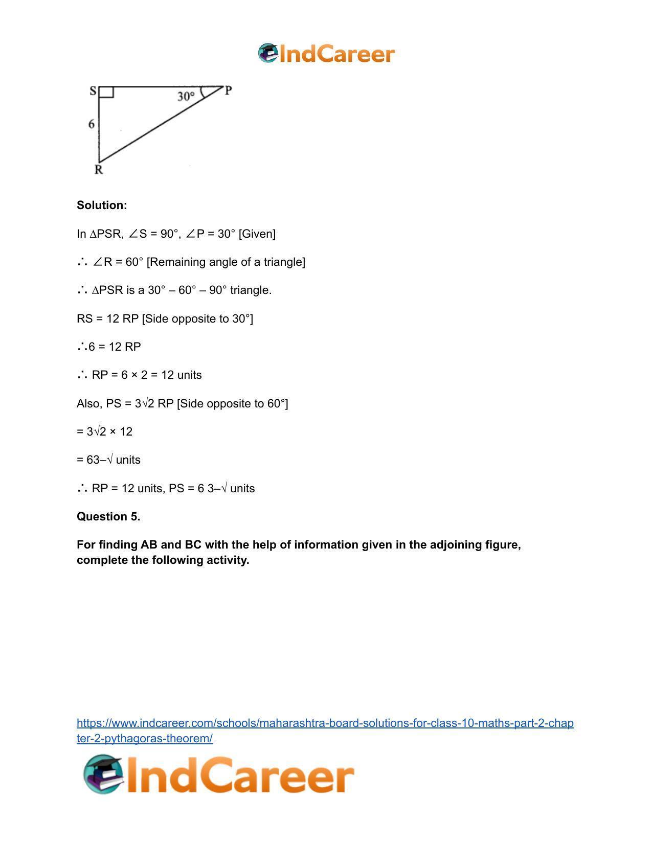 Maharashtra Board Solutions for Class 10-Maths (Part 2): Chapter 2 ...