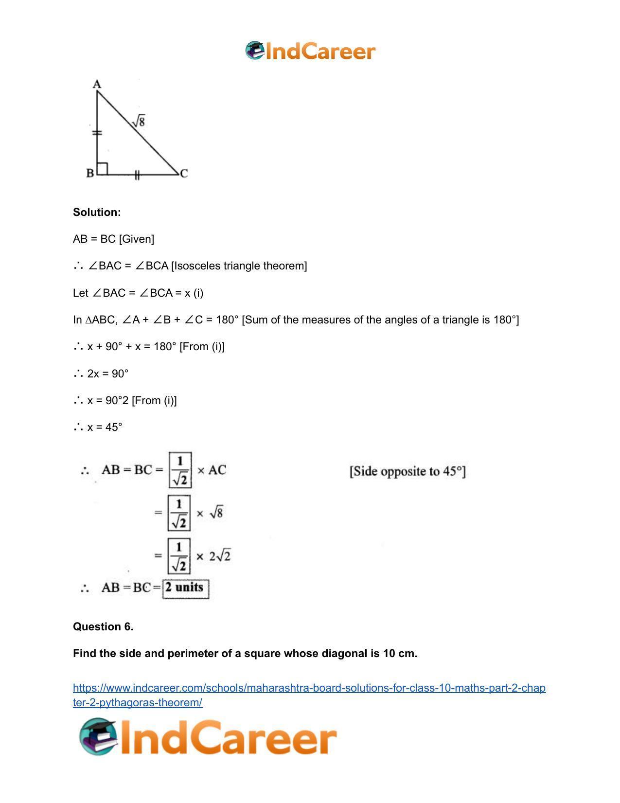 Maharashtra Board Solutions for Class 10-Maths (Part 2): Chapter 2 ...