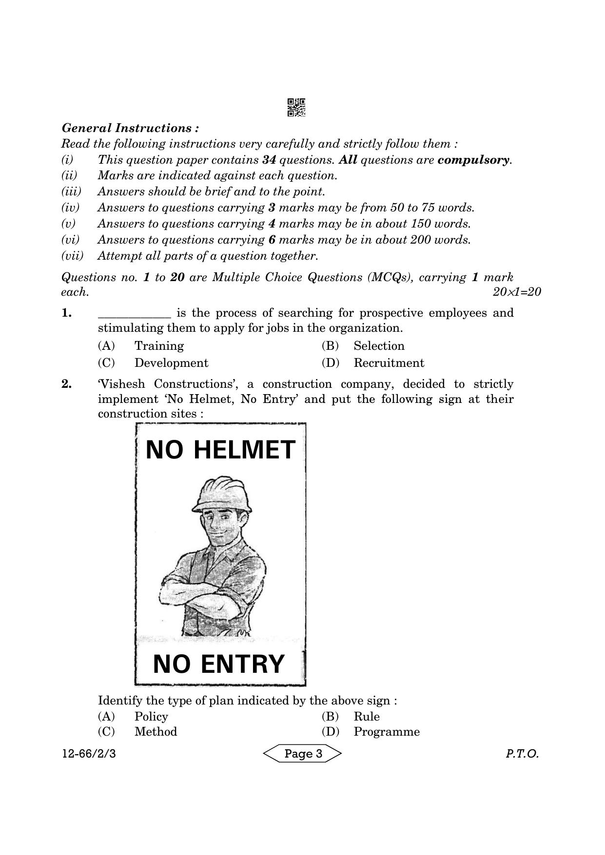 CBSE Class 12 2-3 Bussiness Studies 2024 Question Paper - Page 3