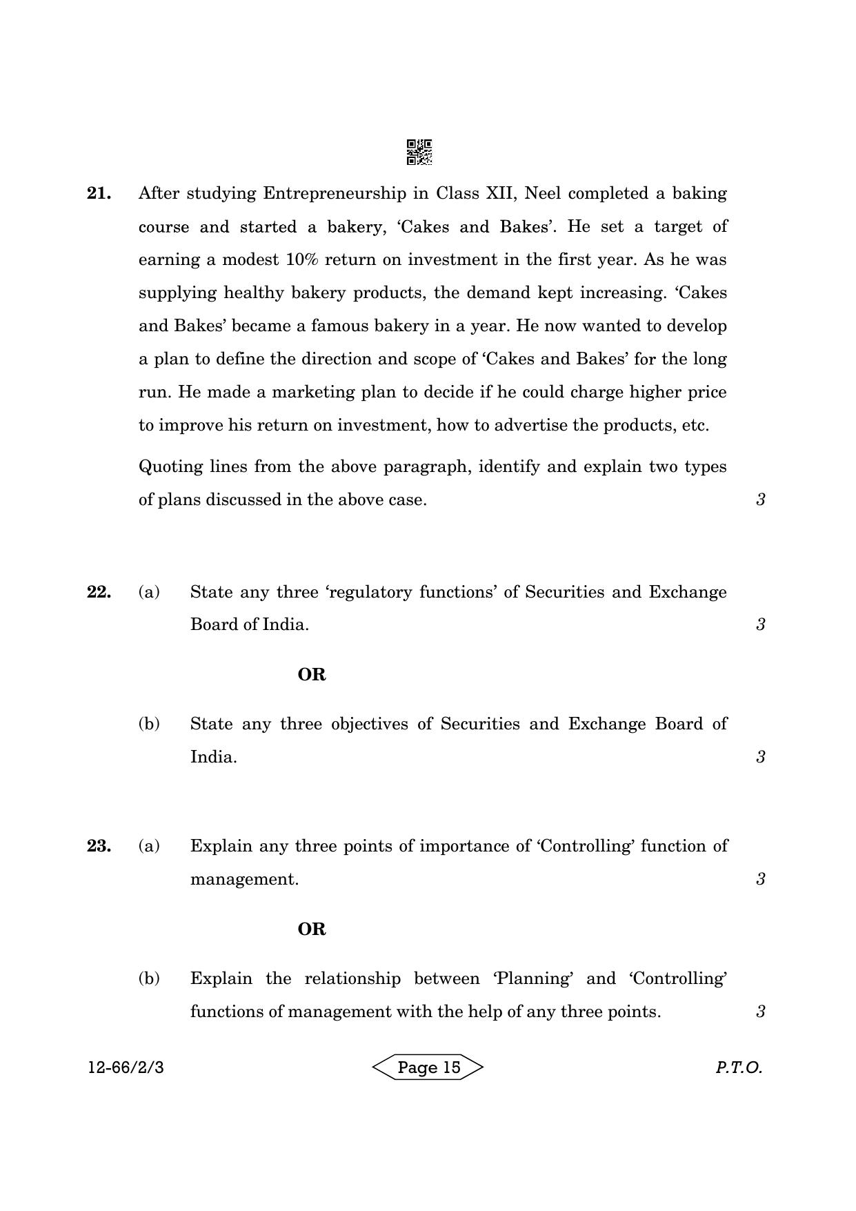 CBSE Class 12 2-3 Bussiness Studies 2024 Question Paper - Page 15