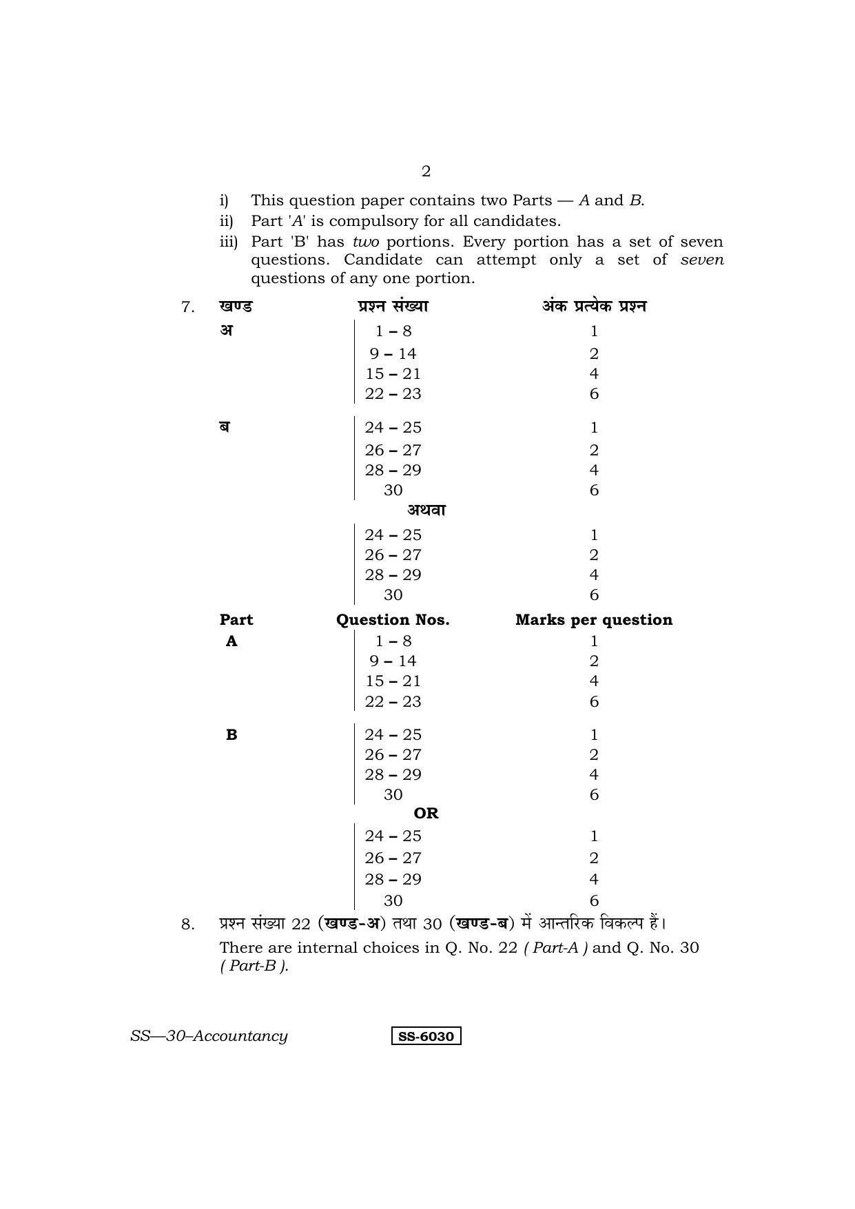 Class 12 2015 Accountancy RBSE Question Paper - Page 2
