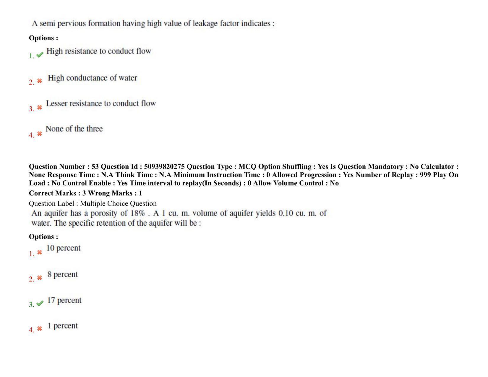 BHU RET Agricultural Engineering (Soil and Water Conservation Engineering) 2021 Question Paper  - Page 42