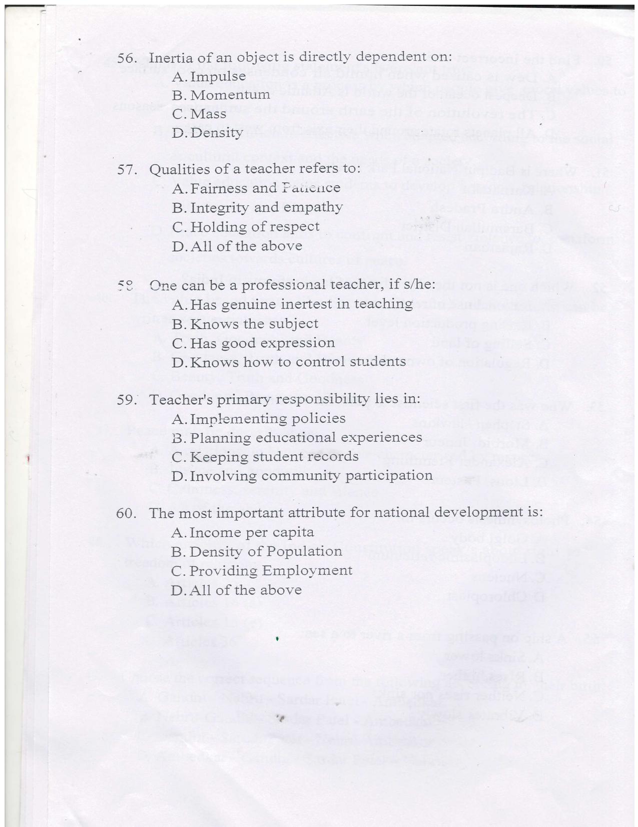 KUET 2024 Integrated B.Ed M.Ed Question Paper - Page 12