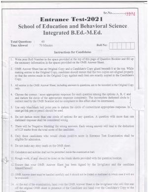 KUET 2024 Integrated B.Ed M.Ed Question Paper