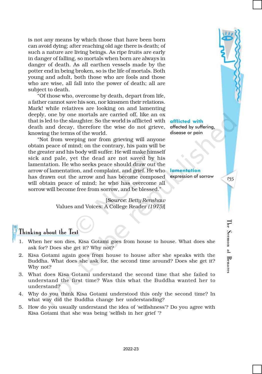 NCERT Book for Class 10 English (First Flight) Chapter 10 The Sermon at Benares - Page 3