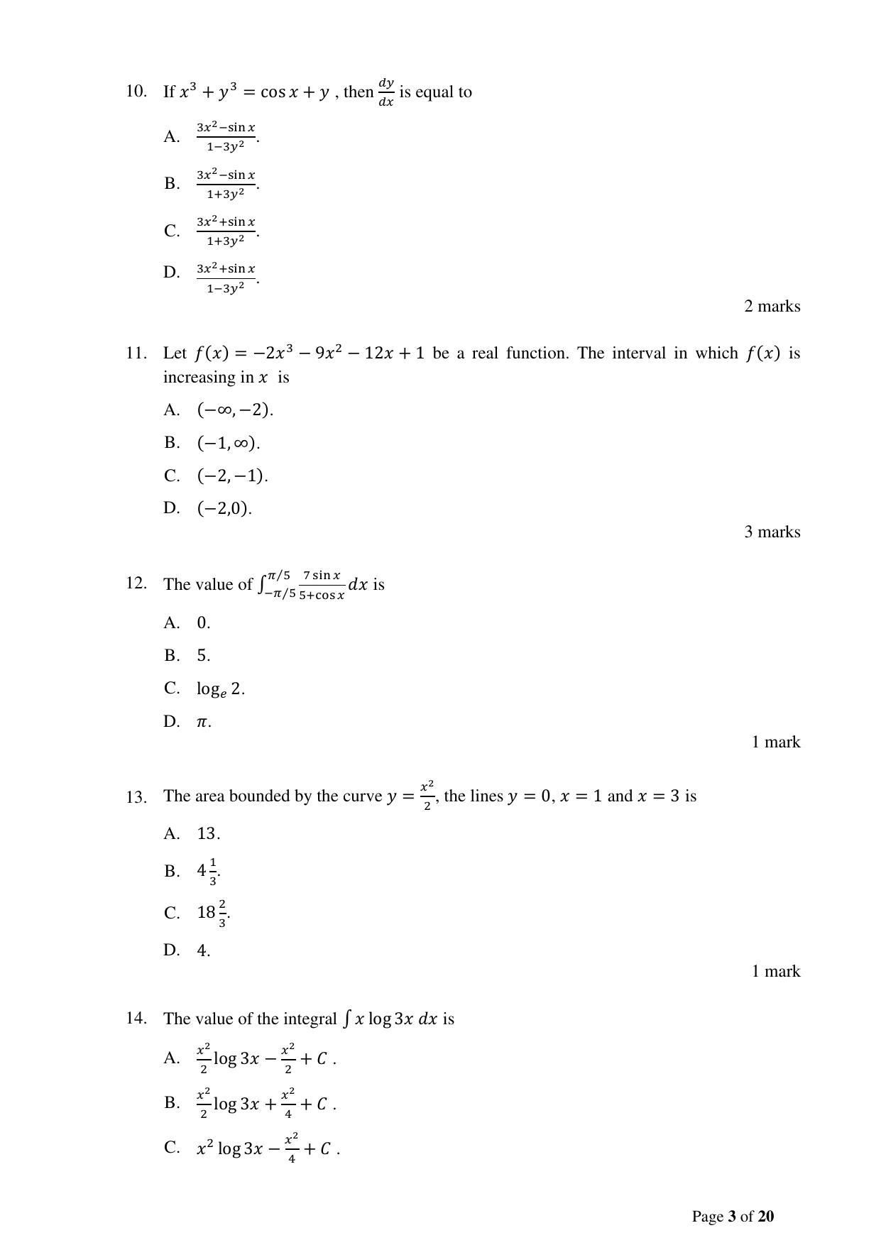 ACET December 2023 Question Paper - Page 3