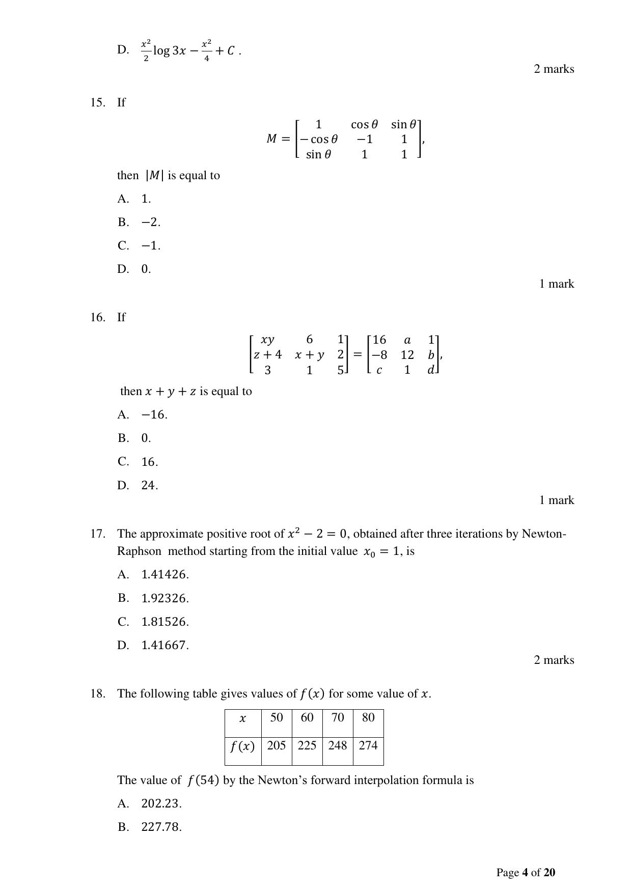 ACET December 2023 Question Paper - Page 4