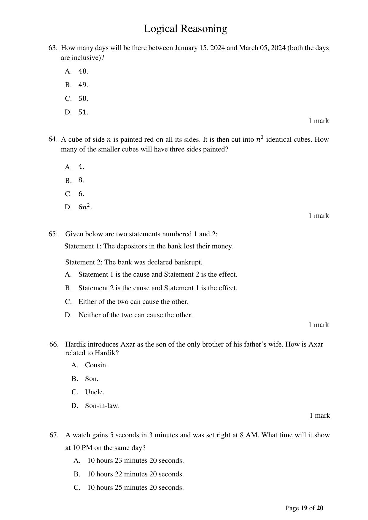 ACET December 2023 Question Paper - Page 19
